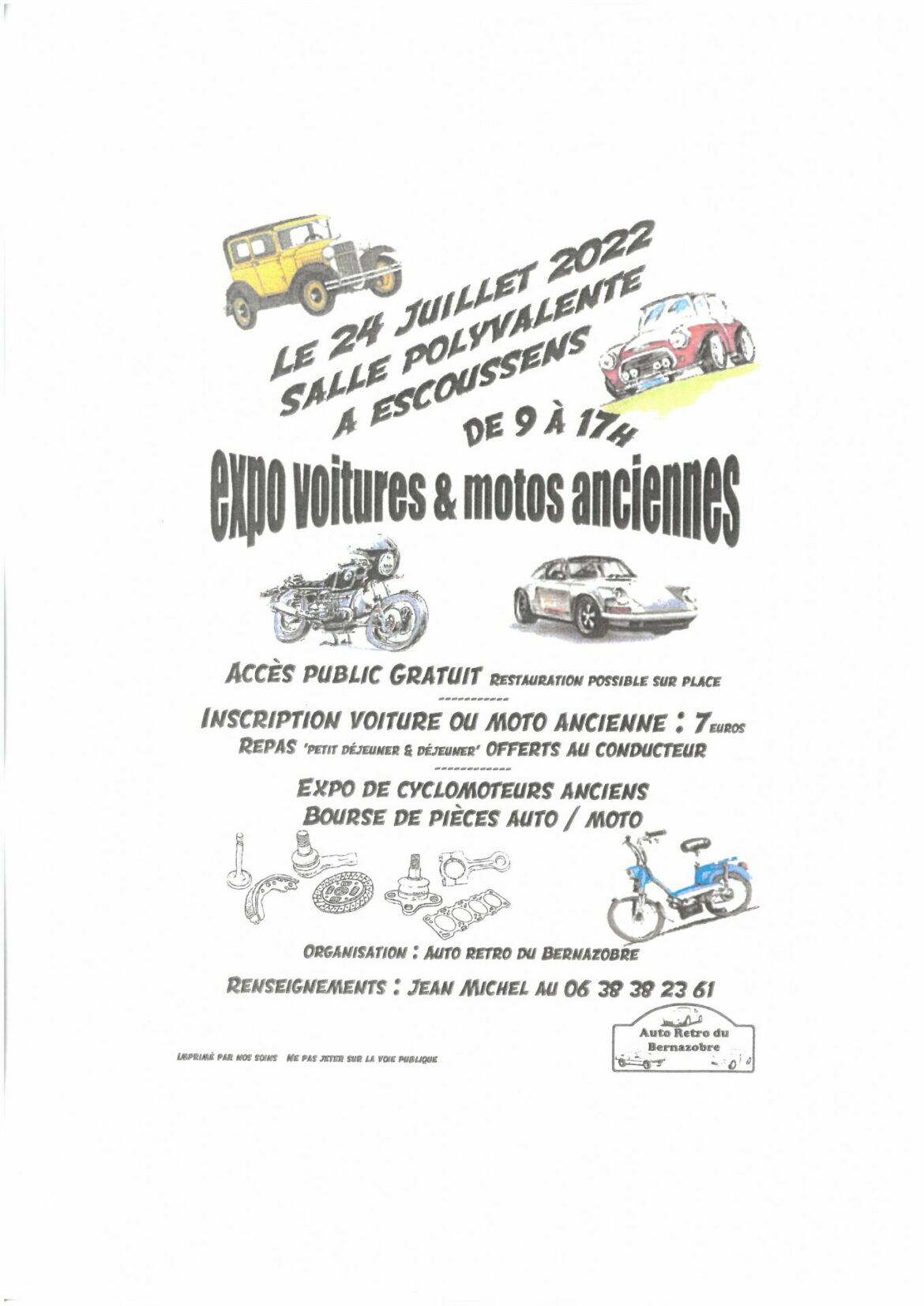 EXPOSITION MOTOS ET VOITURES ANCIENNES LE 24 JUILLET