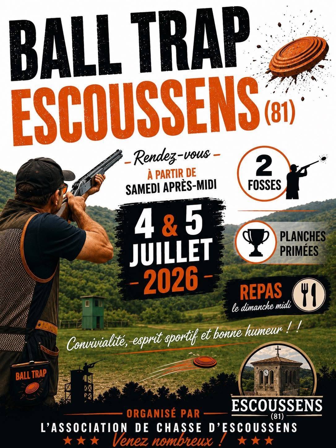 BALL TRAP LE 4 ET 5 JUILLET 2026